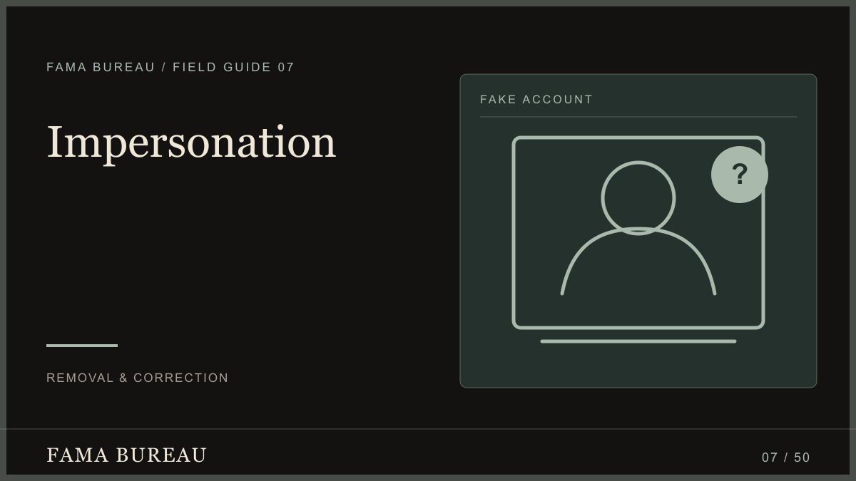 Impersonation: Preserve evidence, Report the profile, Warn contacts carefully