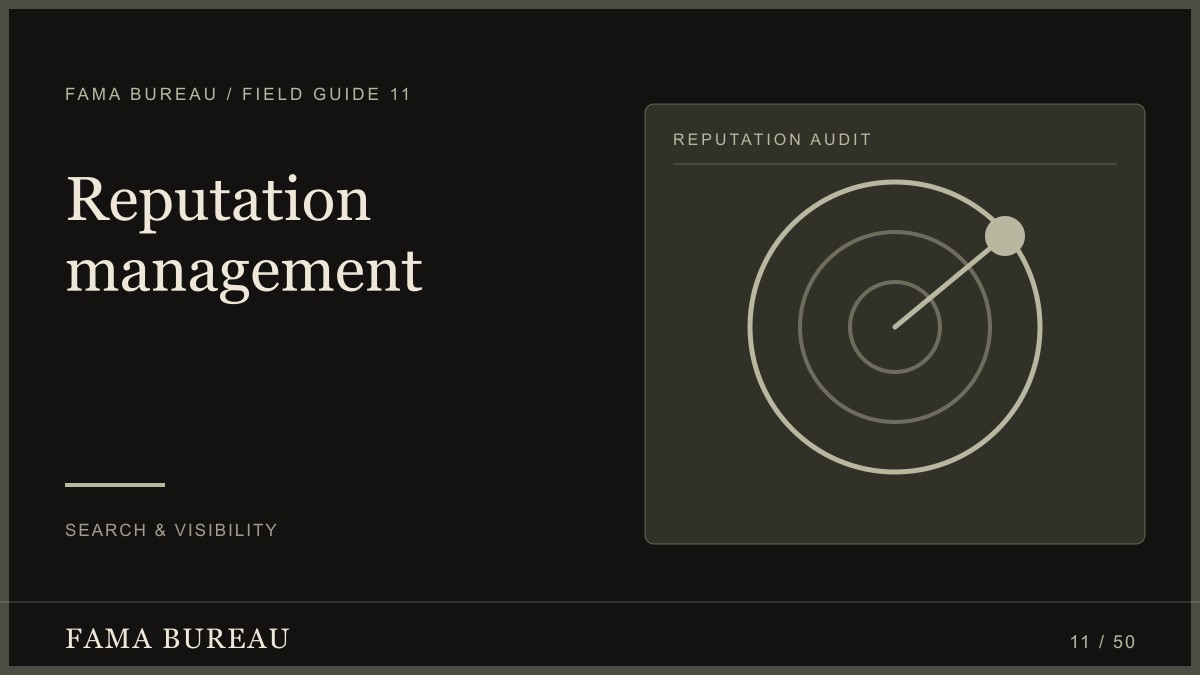 Reputation management: Understand, Act, Verify