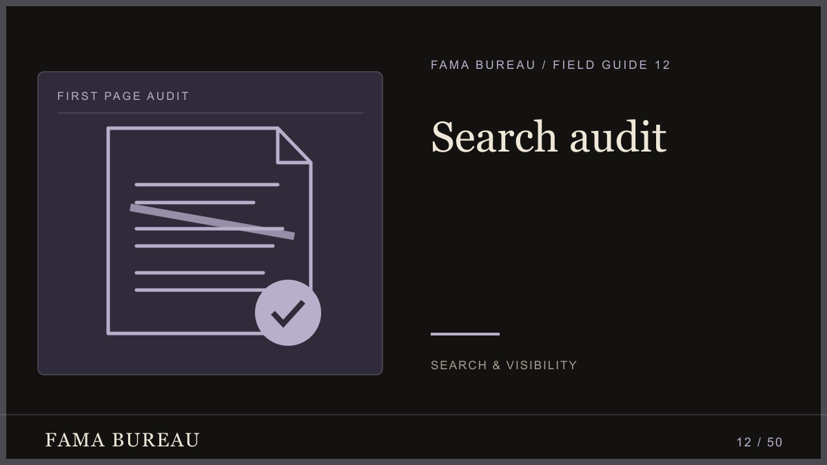 Search audit: Search variants, Classify results, Prioritise action