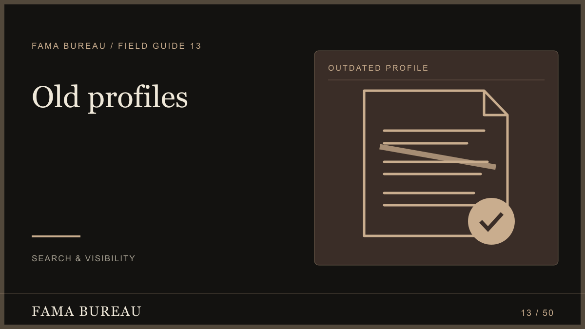 Old profiles: Locate, Update, Connect