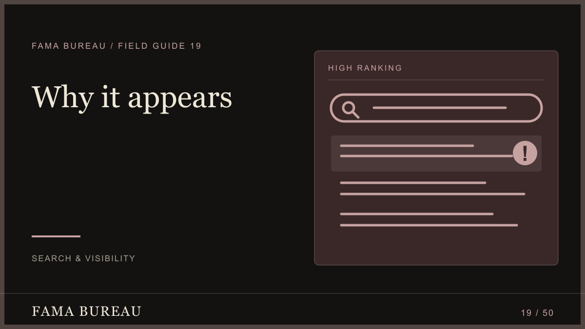 Why it appears: Relevant name, Known source, Few alternatives