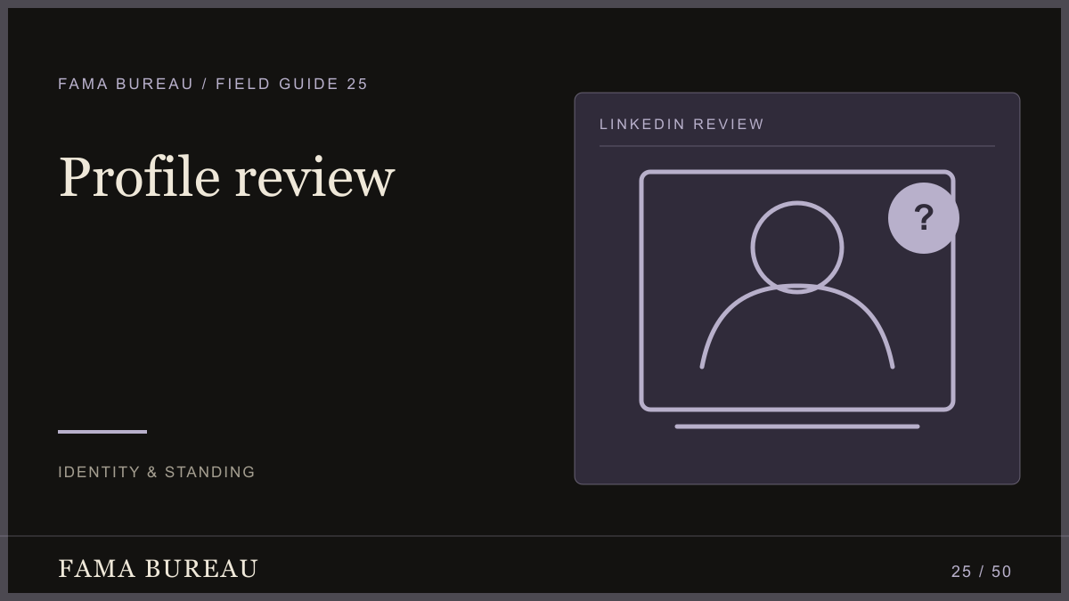 Profile review: Headline, Experience, Visibility