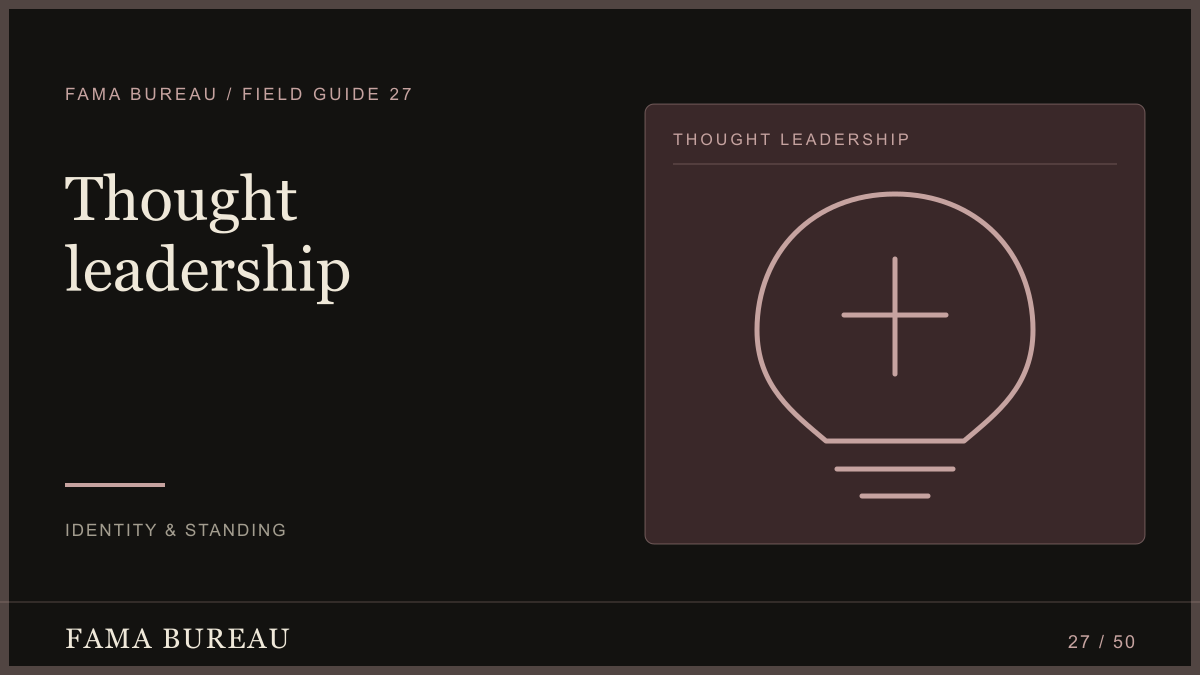 Thought leadership: Experience, Audience question, Evidence