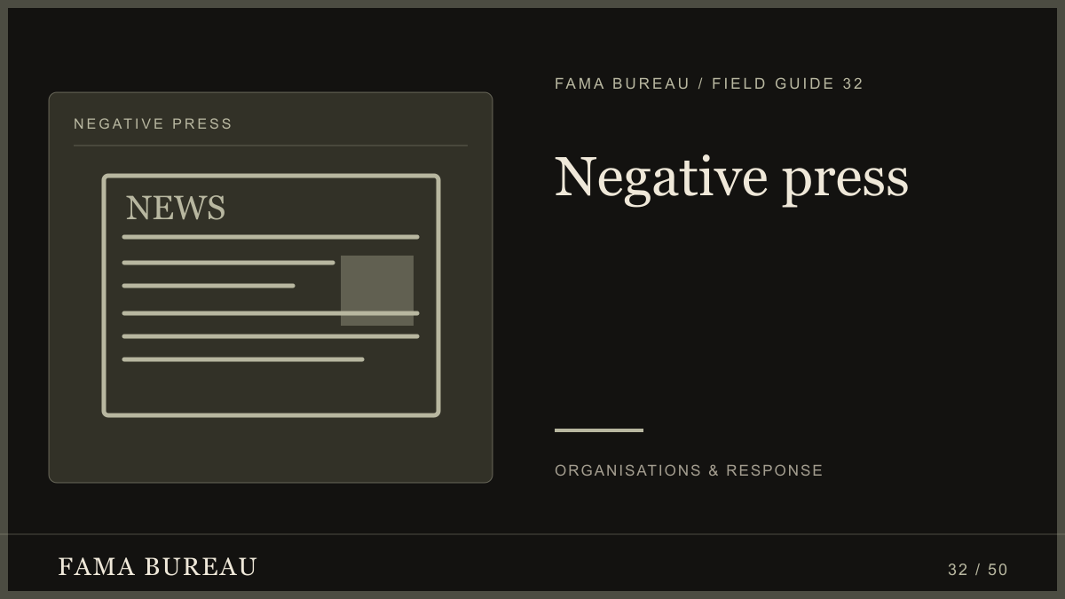 Negative press: Verify, Coordinate, Decide
