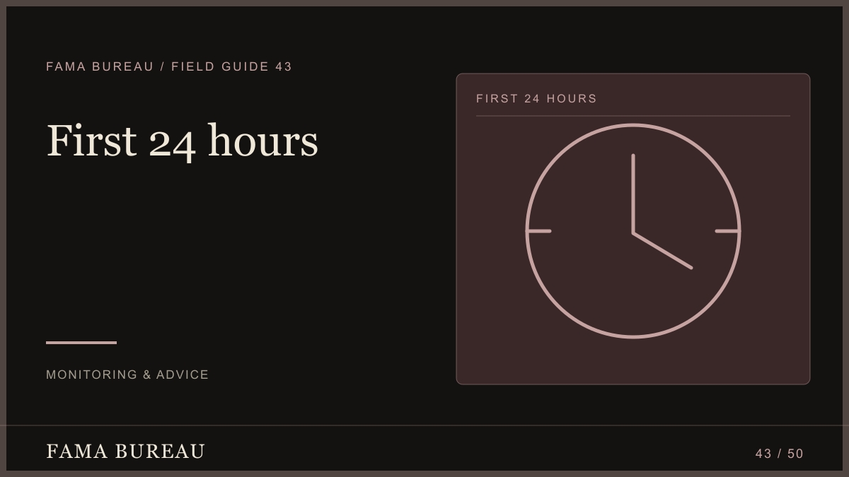 First 24 hours: Preserve, Assess, Choose a route