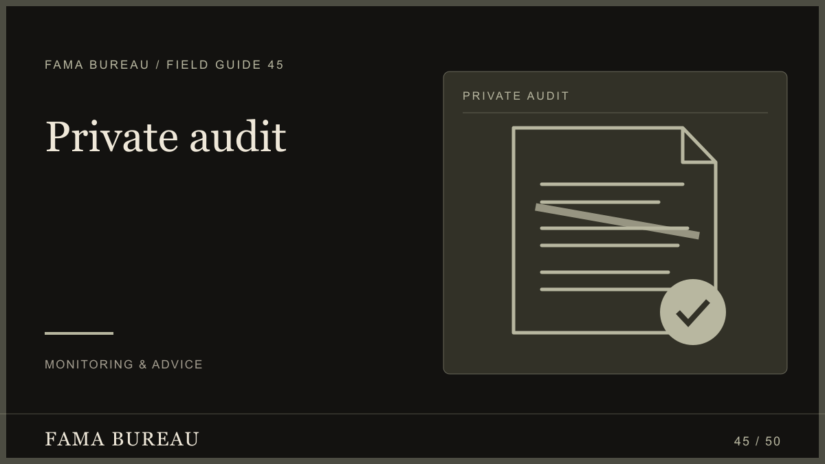 Private audit: Search, Source, Exposure