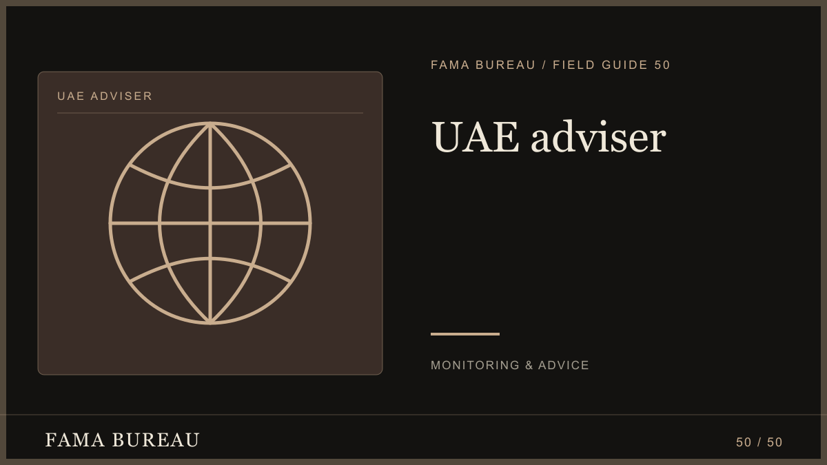 UAE adviser: Local context, Specialist scope, Clear terms